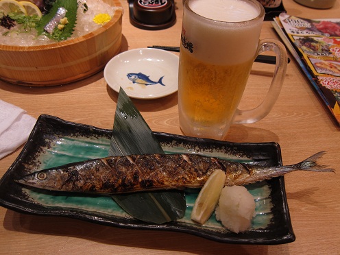 秋刀魚＋ビール
